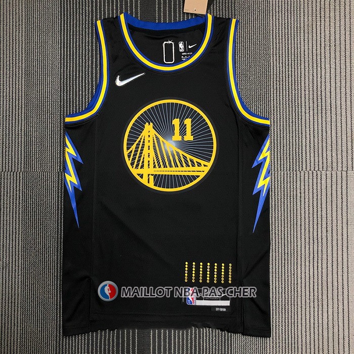 Maillot Golden State Warriors Klay Thompson NO 11 Ville 2021-22 Noir